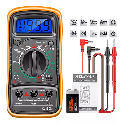 Multímetro Digital Profesional Homex Xl830l Medidor Portátil 600v Cc\u002F500v Ca, 10a Ca\u002F10ma Cc, 450hz, Pantalla Digital, Para Electricidad Y Electrónica | MercadoLibre