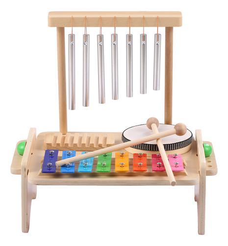 Set De Instrumentos Musicales 4-en-1 Para Niños: Tambor, Xil