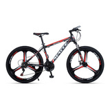 Mountain Bike Lagom Macce Mtb-058 R26 21v Bicicletas Montañas Doble Suspensión Disco Mecánico Color Negro Rojo