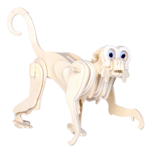 Mono Monito Monkey En Madera Rompecabezas 3d Para Armar