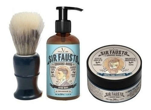 Crema Para Afeitar Sir Fausto + After Shave + Brocha