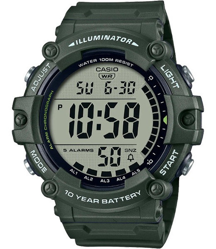 Relógio Casio Ae-1500whx-3avdf Verde Militar