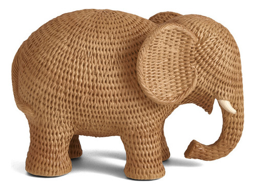Escultura Elefante Em Polirresina Caramelo Amadeirado P