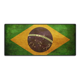 Mouse Pad Grande 90x40 Couro Gamer Desk Pad Bandeira Brasil