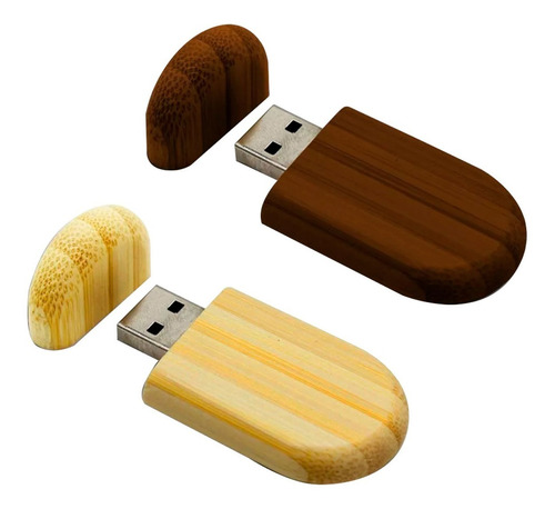 Memorias Usb 8gb Kit 5pzs De Madera C/tapa  Ld182 Daltech