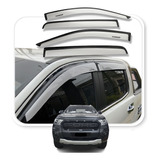 Ranger 2012 22 Deflectores Ventana G.plata Logo Tuningchrome