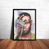 Pôster Quadro Lakers Lebron James Moldura 33x43#2