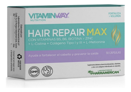 Hair Repair Max Vitamin Way X 30 Capsulas Sabor Sin Sabor