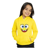 Moletom Infantil Menina Bob Esponja Rosto Blusa De Frio 