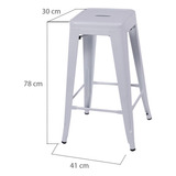 Banqueta Alta Tolix Iron Bestchair Design Industrial Bancada Cor Branco