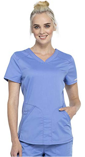 Camisa V Neck Cherokee Para Mujer Talla 5xl, Azul Cielo