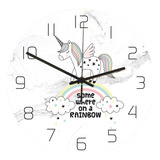 Reloj De Pared Acrílico Con Estampado Uv Y Unicornio De Márm