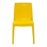 Cadeira De Jantar Tramontina Alice Con Brillo, Estrutura De Cor  Amarelo, 1 Unidade