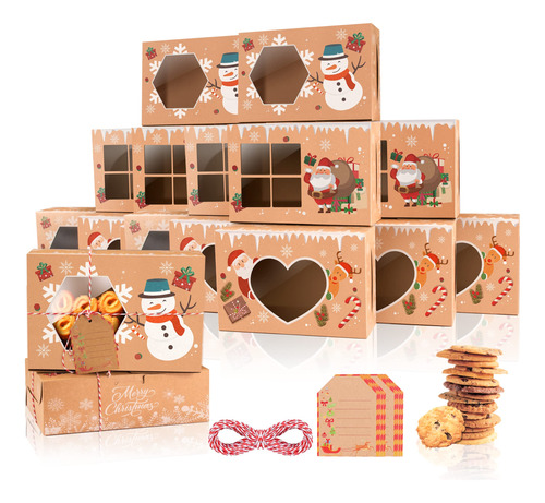 Owill Paquete De 12 Cajas De Galletas De Navidad Para Regal.