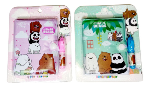 Pack 2 Diarios + Mini Pluma Osos Escandalosos Cars Gato