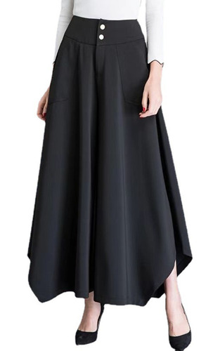 Falda Pantalon Moda De Cintura Alta Mujer Suelto Elegante