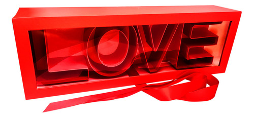 Caja Love Roja Y Blanco 45,5x15,5x9,7cm Unidad