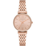 Reloj Mk4421 De Acero Inoxidable En Tono Dorado Rosa Con Tre