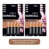 Duracell 64 Pilhas  Aa Cartelas C/16 Econopack Kit Original