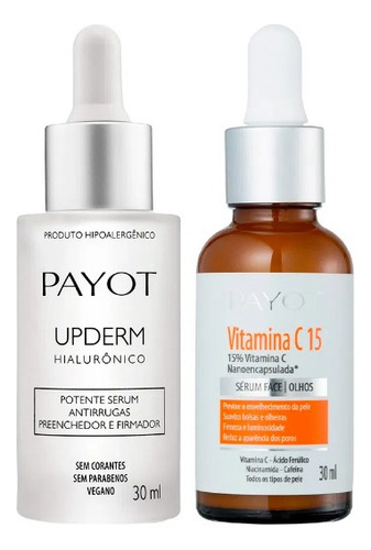 Combo Upderm Hialurônico + Sérum Vitamina C15 Payot Momento De Aplicação Dia/noite Tipo De Pele Todo Tipo De Pele