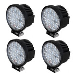 4 Faro Led 14 Auxiliar Redondo 42w Camión Tractor Agricola 