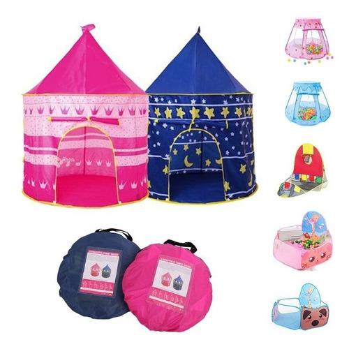 Carpa Infantil Castillo Princesa Niñas Y Niños Portátil Color Azul