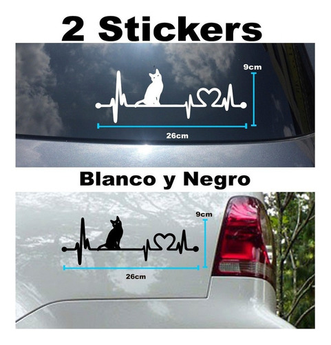 Sticker Para Auto Con Frecuencia Gatuna 2 Stickers 