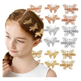 Mariposa De Metal Moño Niña Mujer Clip Pasador Cabello 18pcs