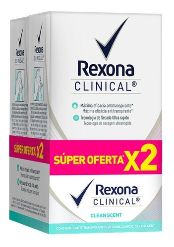 Desodorante Rexona Clinical Crema 48 Gr X2 
