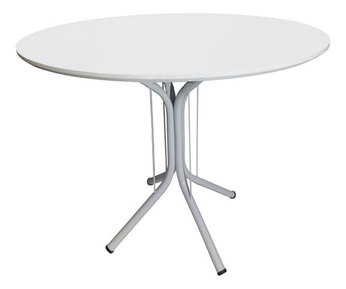 Mesa Jantar Redonda 80cm 4 Lugares Mdf Base Isa Metal Np