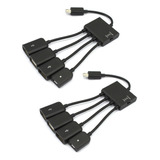 Adaptador Divisor De Cable Otg Hub Micro-usb De 4 Puertos, 2