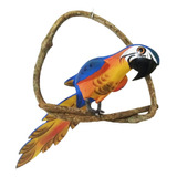 Pássaro Arara No Cipó P Enfeite Madeira Decoração
