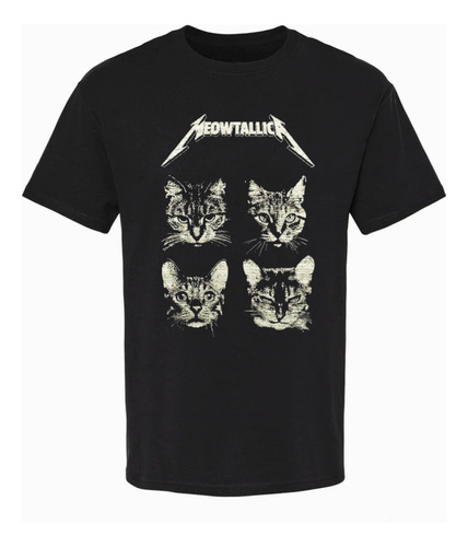 Playera Disturbiamx Meowtallica Gatos Adultos