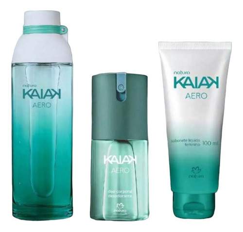 Kit Kaiak Aero Femenino Perfume, Spray Y Jabon Liq Natura