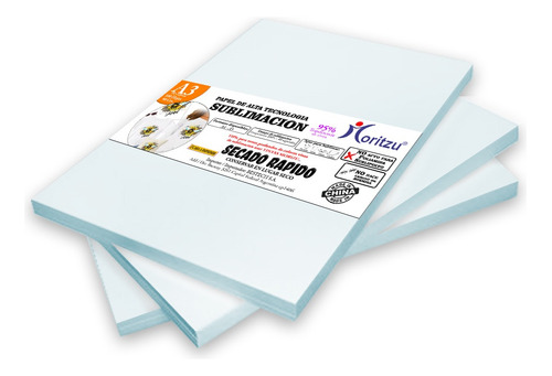 Papel De Sublimacion Secado Rapido A3 X 100 Hojas Moritzu