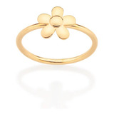 Anel Rommanel Folheado Ouro Skinny Ring Com Flor 513294