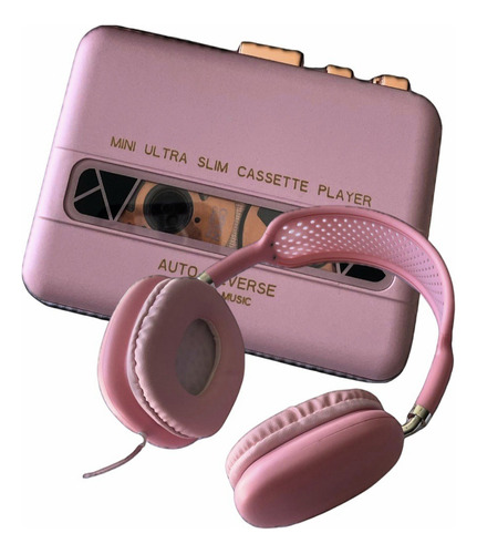 Walkman Cassete Player Rosa - Girls Power C/ Headphone Rosa 