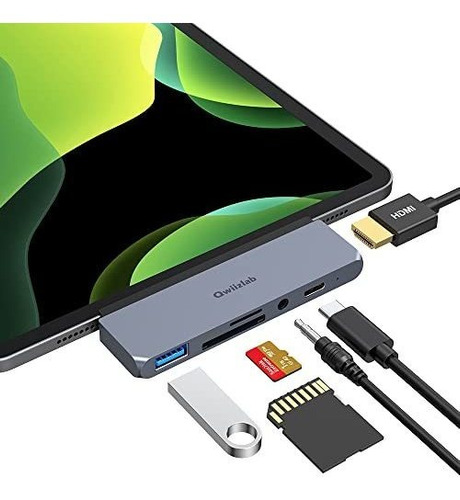 Hub Usb C Para iPad Pro Con Hdmi 4k 60w Pd Sd/tf Audio Usb 3