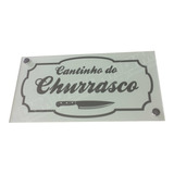 Placa Decorativa Cantinho Do Churrasco Em Espelho De Vidro