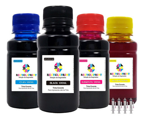 Kit 400ml Tinta Compatível Impressora Epson L395 L3110 L3150