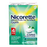 Nicorette 4mg 100 Pcs Original Spearmint Burst