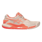 Tenis Tennis Asics Gel-resolution 9 Naranja Mujer 1042a208.7