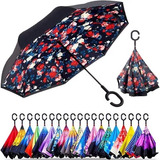 Paraguas Sombrilla 3 Pzas Reversibles Invertido Estampado  