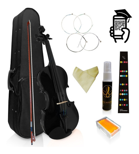 Kit Violín 4/4 Completo Madera Pino Divarius