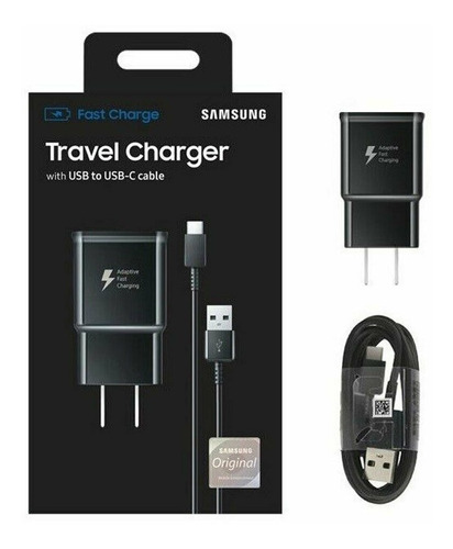 Cargador Samsung Original Negro 15w Usb-c Carga Rapida 2a