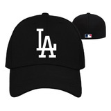 Gorra Negra Los Angeles Beisbol Cerrada Flex Unisex