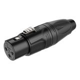 Conector Canon Xlr Hembra De 3 Polos Negro,  Roxtone