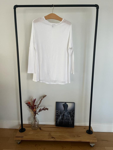 Remera Mujer Blanca Manga Larga  Asos Basica T. 6us Rap  