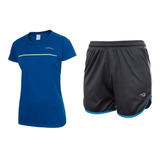 Remera Short Running Mujer Deportivo Fitness Combo Kadur