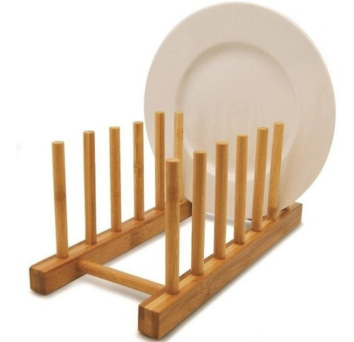 Porta Pratos De Bambu Com 6 Divisórias - Mimo Style